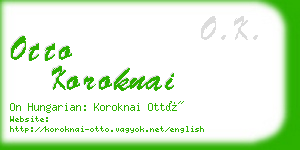 otto koroknai business card